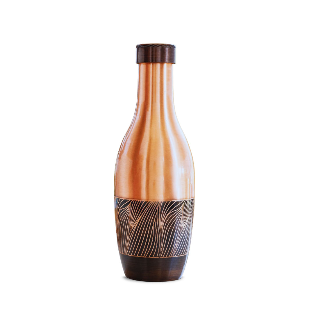 Pure copper zebra embossed designer bedroom bottle/jar 1150 ml - 1150 ML